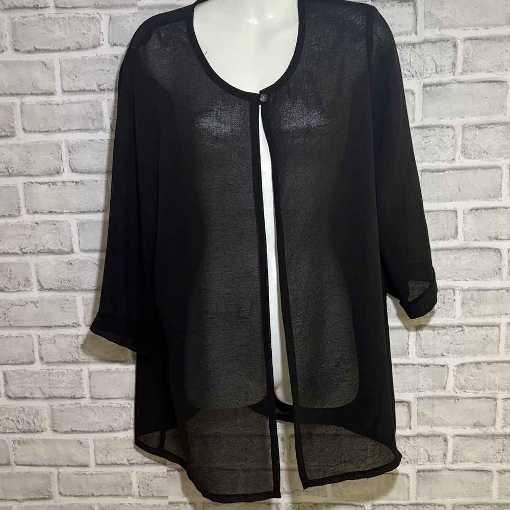 Black Sheer Swim Cover-Up (no size printed- see measurements)